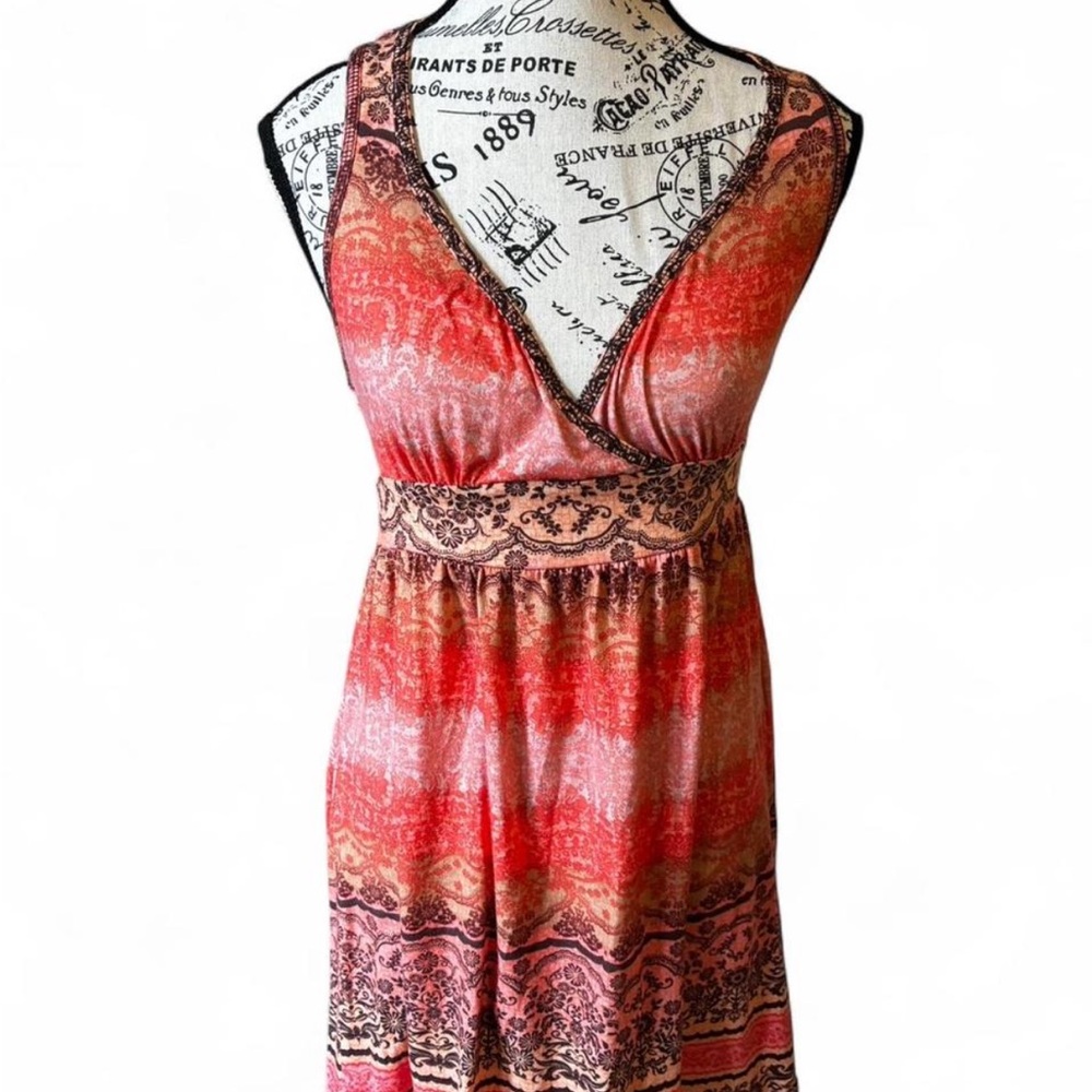 Mudd Red and Pink Patterned dress